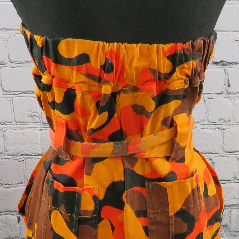 NWOT - Orange Camo Romper w/ Pockets & Belt - Picture 7 of 8